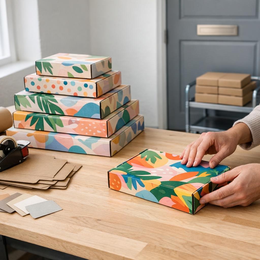 Brievenbusdozen bedrukken: brievenbusdozen met kleurrijke print