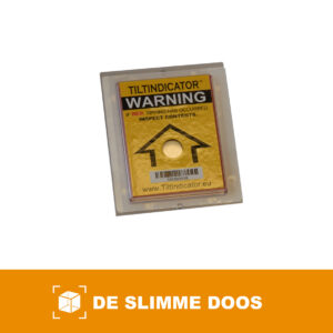 Kantelindicator (TiltIndicator) met waarschuwingslabel, los van de verpakking